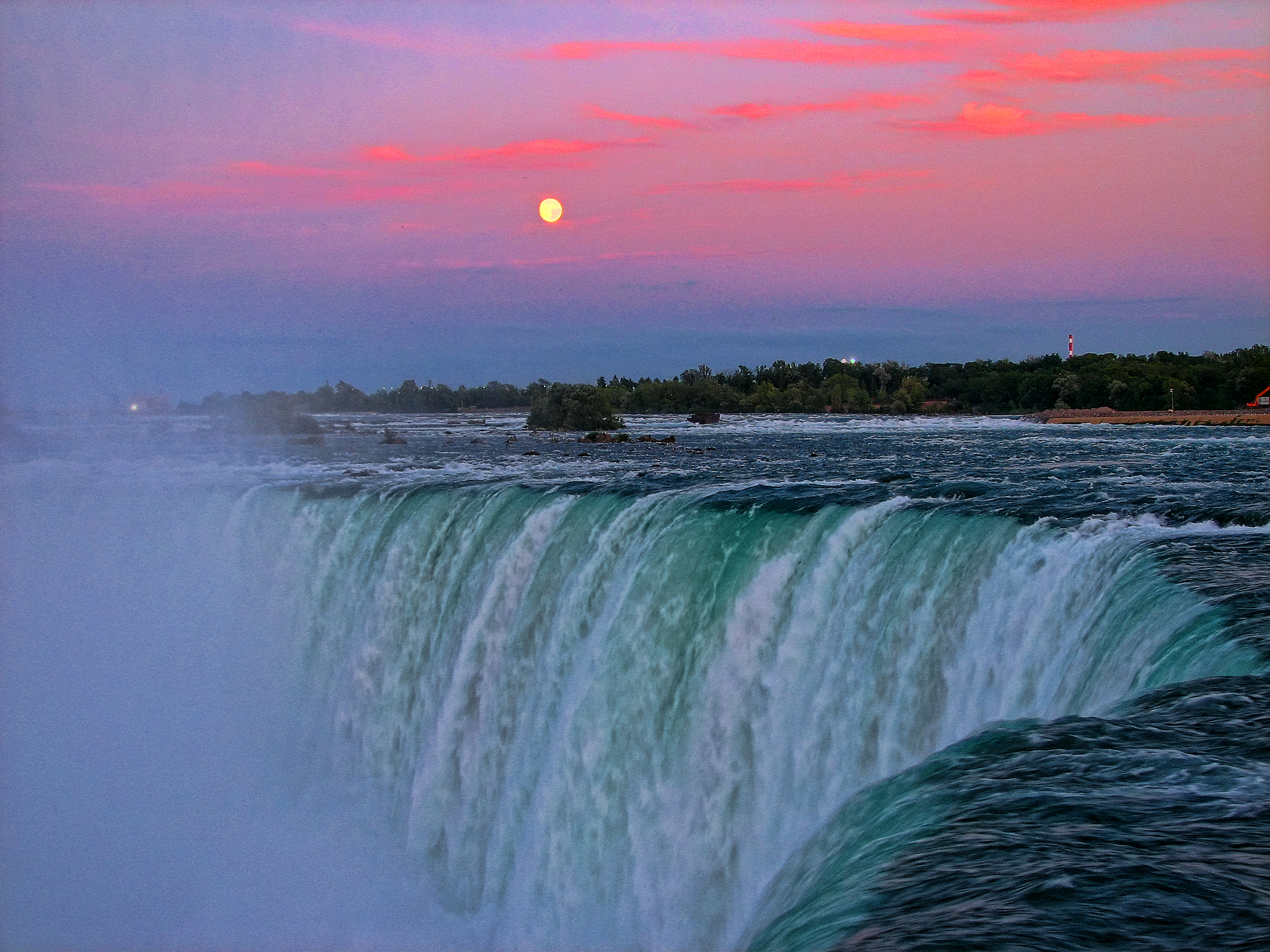 An orange sky overlooking Niagara Falls